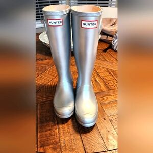 Kids silver Hunter tall boots